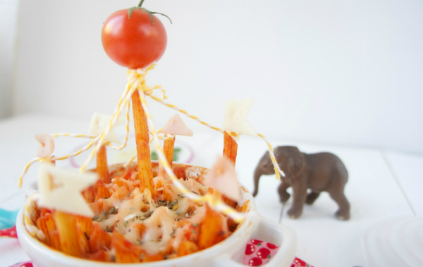 recetas para niños: circo de macarrones con carne y tomate 4